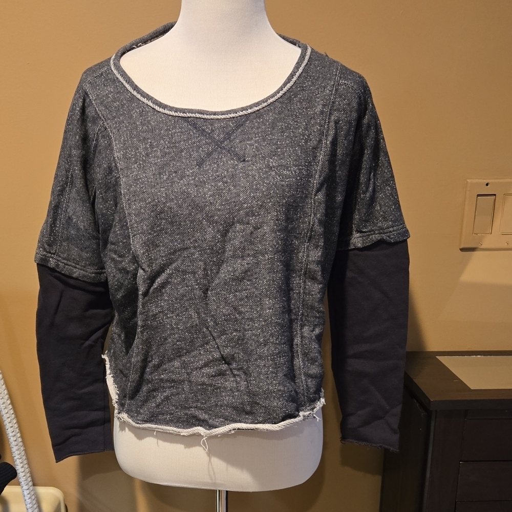 Gray and Black Women's Sweatshirt